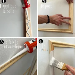 99DECO Kit de 7 moulures murales en bois Pin des Landes - Prêt à coller et peindre - Apolline - 3 mètres