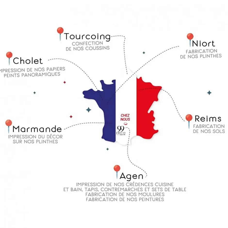 99DECO Kit de 7 moulures murales en bois Pin des Landes - Prêt à coller et peindre - Apolline - 3 mètres