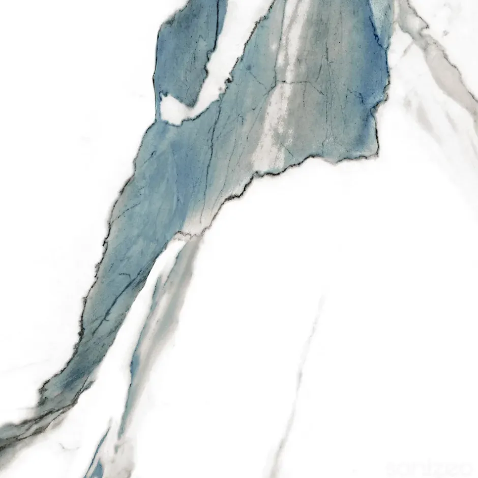 Kobert-in Kit de 2 Panneaux d'Habillage Décoratif Mural Douche, L120xl120x0.4 cm, finition bleu, Calacatta BLUE KOBERTIN