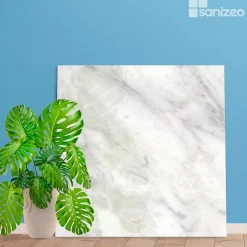 Kobert-in Kit de 2 Panneaux d'Habillage Décoratif Mural Douche, L120xl120x0.4 cm, finition marbre gris, Versilia KOBERTIN