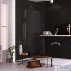 Kobert-in Kit de 2 Panneaux d'Habillage Décoratif Mural Douche, L120xl120x0.4 cm, finition finition pierre noire, Manson KOBERTIN