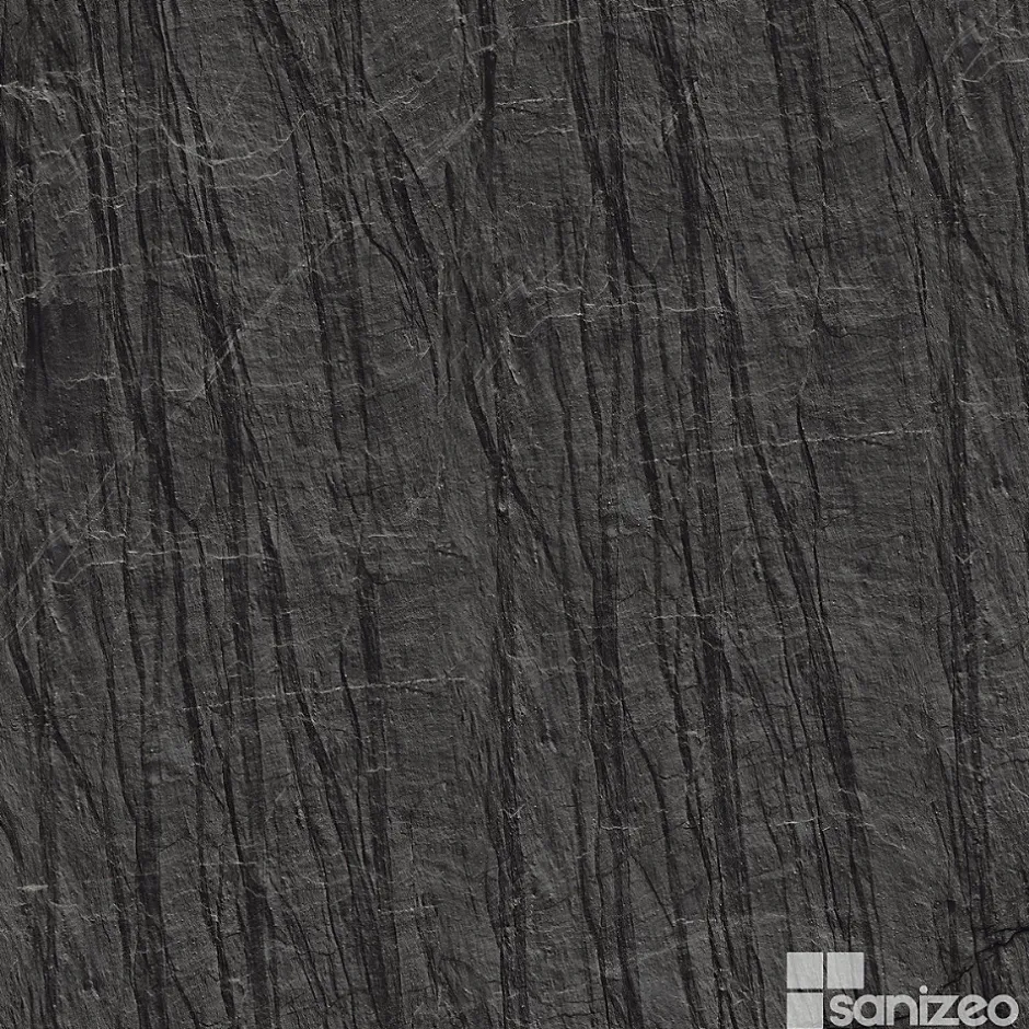 Kobert-in Kit de 2 Panneaux d'Habillage Décoratif Mural Douche, L120xl120x0.4 cm, finition finition pierre noire, Manson KOBERTIN