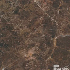 Kit de 2 Panneaux d'Habillage Décoratif Mural Douche, L120xl120x0.4 cm, finition marbre marron, Emperador KOBERTIN-Kobert-in Discount