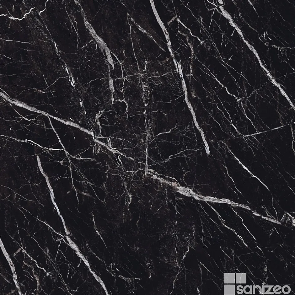 Kit de 2 Panneaux d'Habillage Décoratif Mural Douche, L120xl120x0.4 cm, finition marbre noir, Infinite Black KOBERTIN-Kobert-in