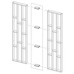 Kit de connexion Claustra MDF imitation chêne 22 x 170 mm Foge