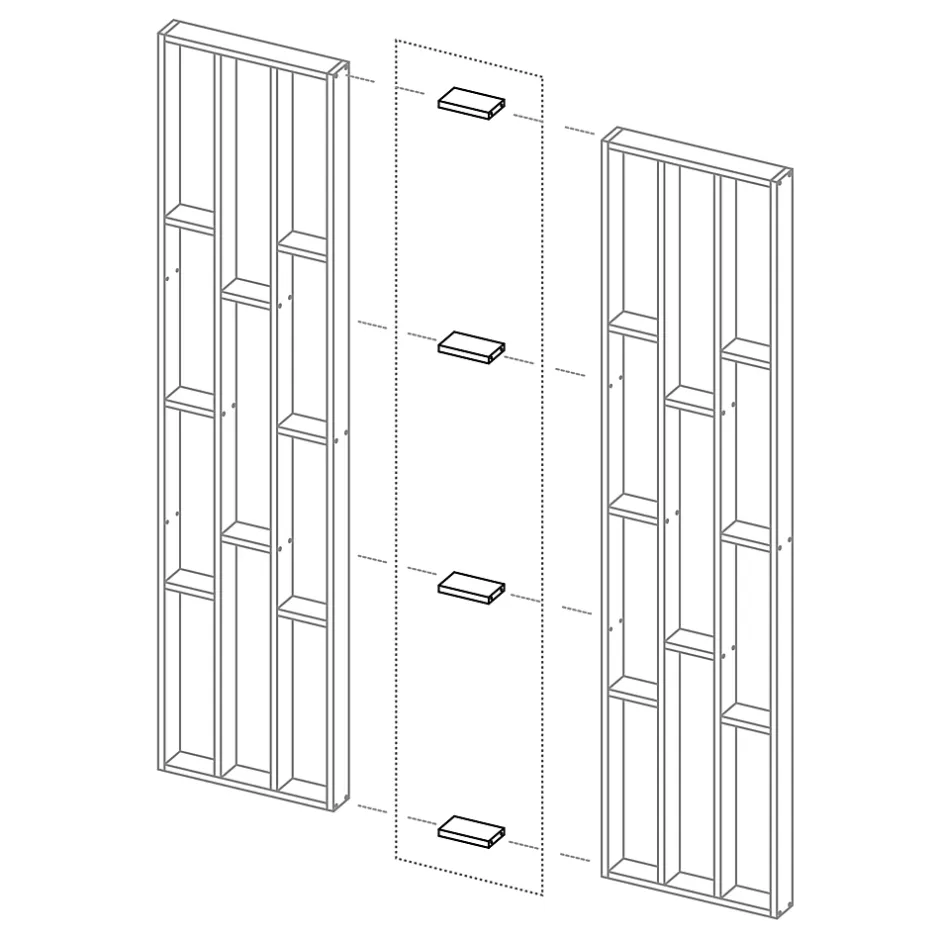 Kit de connexion Claustra MDF imitation chêne 22 x 170 mm Foge