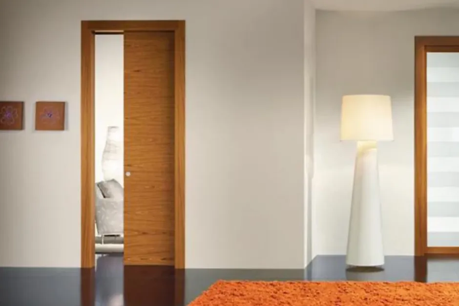 Kit de finition en pin pour porte en bois à galandage