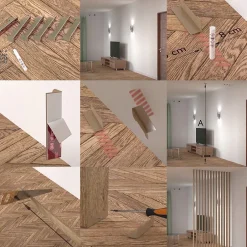 Kit de fixation pour claustra chêne de Saragosse-Foge