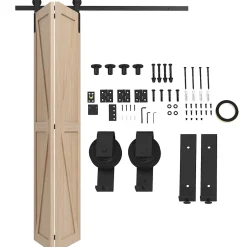 Homcom Kit de porte coulissante compatible porte ép. 40-55 mm longueur rail 1,52 m charge max. 90 Kg acier au carbone noir