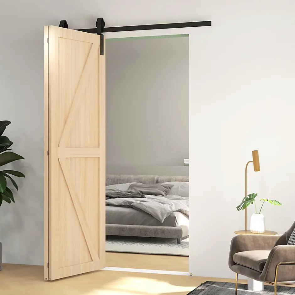 Homcom Kit de porte coulissante compatible porte ép. 40-55 mm longueur rail 1,52 m charge max. 90 Kg acier au carbone noir