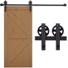 Kit de porte coulissante compatible porte ép. 35-45 ou 40-45 mm longueur rail 1,83 m charge max. 100 Kg acier brun-Homcom Sale