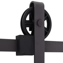 Kit de porte coulissante compatible porte ép. 35-45 ou 40-45 mm longueur rail 1,83 m charge max. 100 Kg acier brun-Homcom Sale