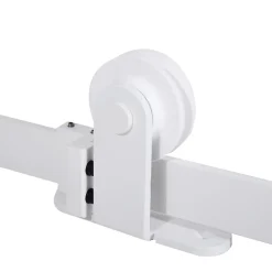 Homcom Kit de porte coulissante compatibilité porte épaisseur 35-45 ou 40-45 mm longueur rail 1,83 m charge max. 100 Kg acier blanc