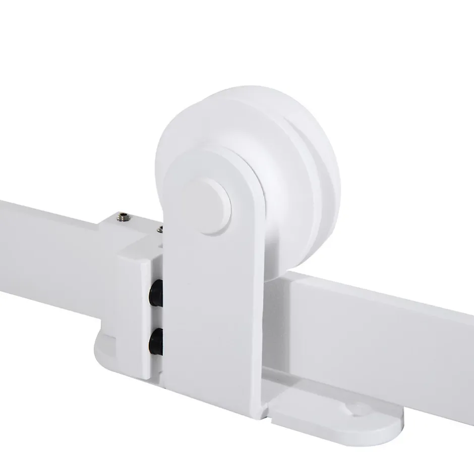 Homcom Kit de porte coulissante compatibilité porte épaisseur 35-45 ou 40-45 mm longueur rail 1,83 m charge max. 100 Kg acier blanc