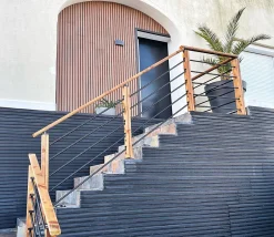 Kit de remplissage pour garde-corps en escalier avec traverses et tubes, Moka-Kordo Outlet