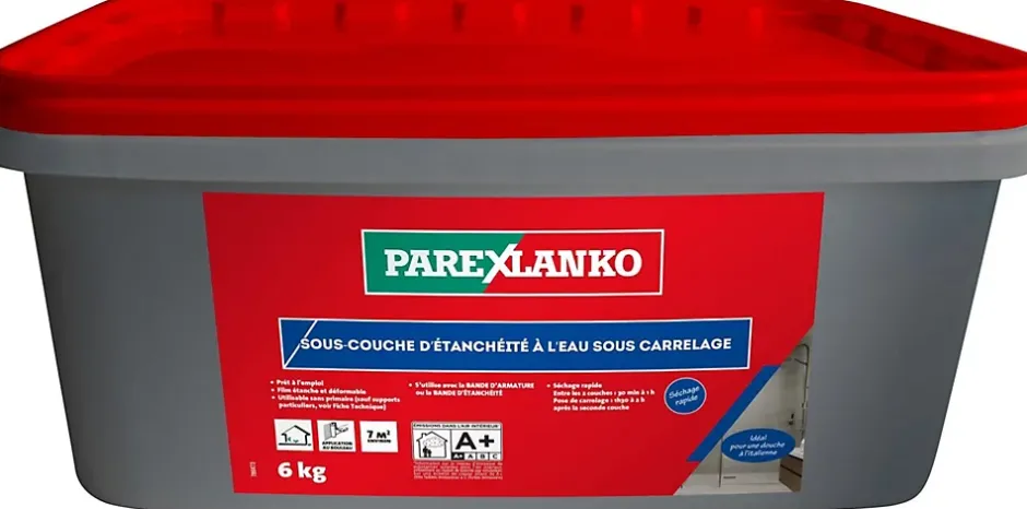 Parexlanko Kit d'étanchéité à l'eau sous carrelage murs et sol GP 7m2