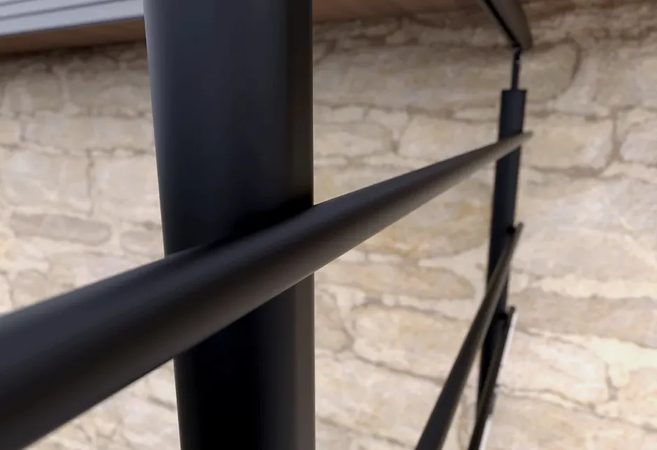 Kit garde corps à plat Oxalis noir 2m-Alumin'home New