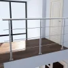 Saniland Kit garde corps en acier inoxydable a 3 traverses Longueur 150 cm Balustrade a fixation a plat pour terrasse ou escalier
