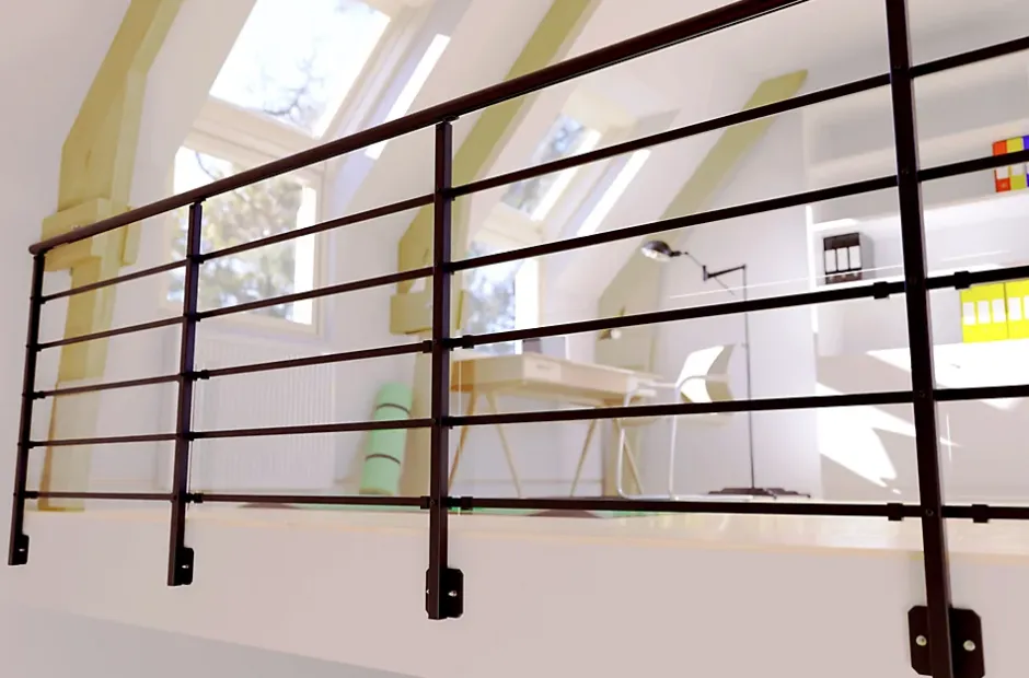 Alumin'home Kit garde corps latéral noir 2m