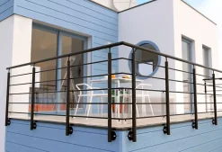 Kit garde corps latéral Oxalis noir ral 9005 2m-Alumin'home Sale