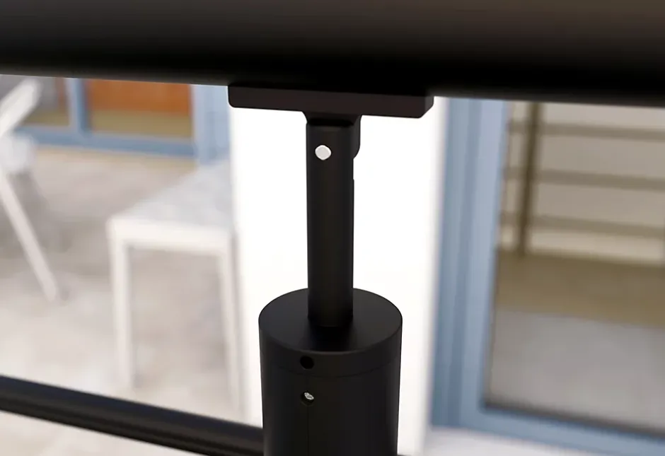 Kit garde corps latéral Oxalis noir ral 9005 2m-Alumin'home Sale