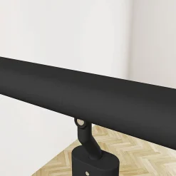 AICA Sanitaire Kit Garde-corps 5 barres 2m en alu noir - Pose verticale, pour escalier et terrasse, usage intérieur et extérieur