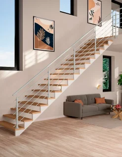 Kit garde-corps à plat Cala en aluminium gris clair RAL 7035-Sogem Clearance