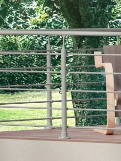 Kit garde-corps à plat Cala en aluminium gris clair RAL 7035-Sogem Clearance