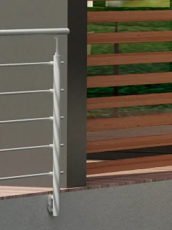 Kit garde-corps à plat Cala en aluminium gris clair RAL 7035-Sogem Clearance