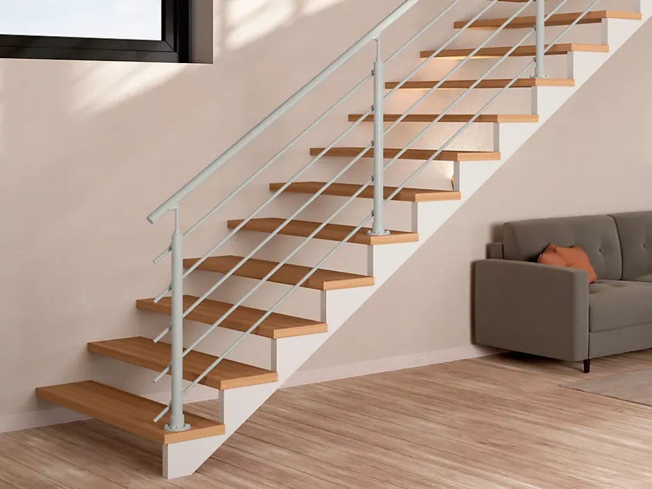 Kit garde-corps à plat Cala en aluminium gris clair RAL 7035-Sogem Clearance