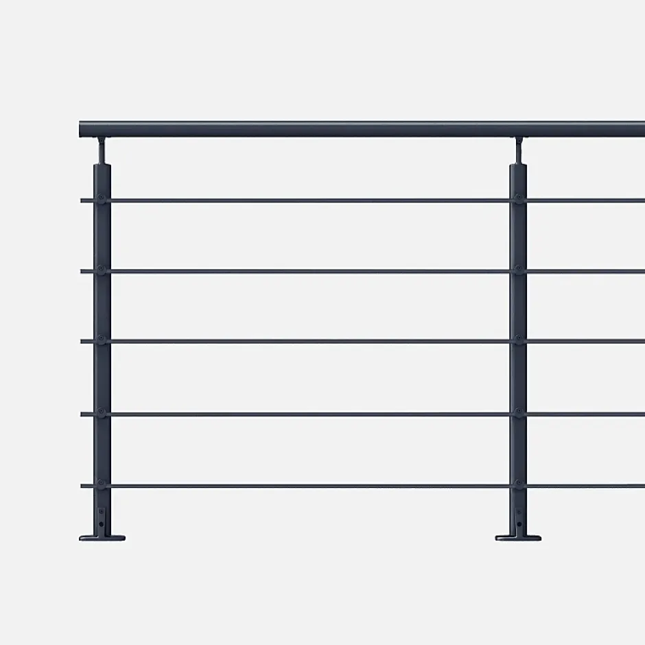 Kordo Kit garde-corps aluminium gris anthracite 2m pose à plat, Opalu