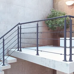 Kordo Kit garde-corps aluminium gris anthracite 2m pose à plat, Opalu