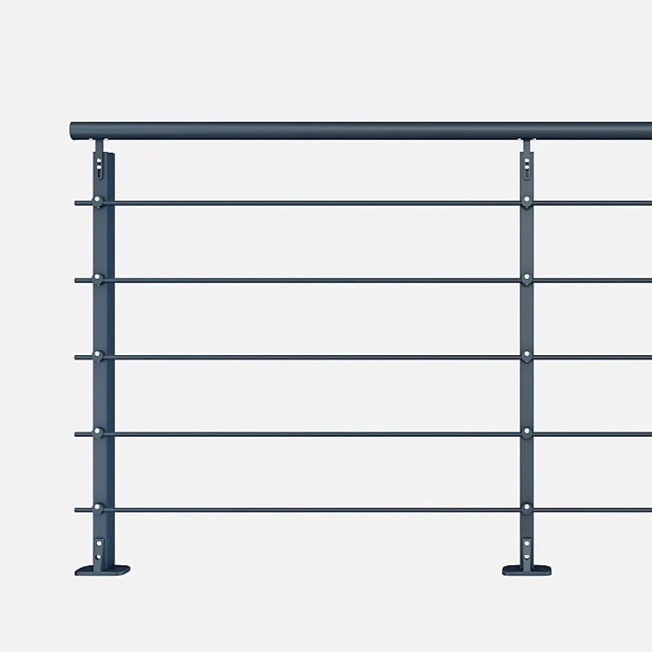 Kordo Kit garde-corps aluminium gris anthracite 2m pose à plat, Initio