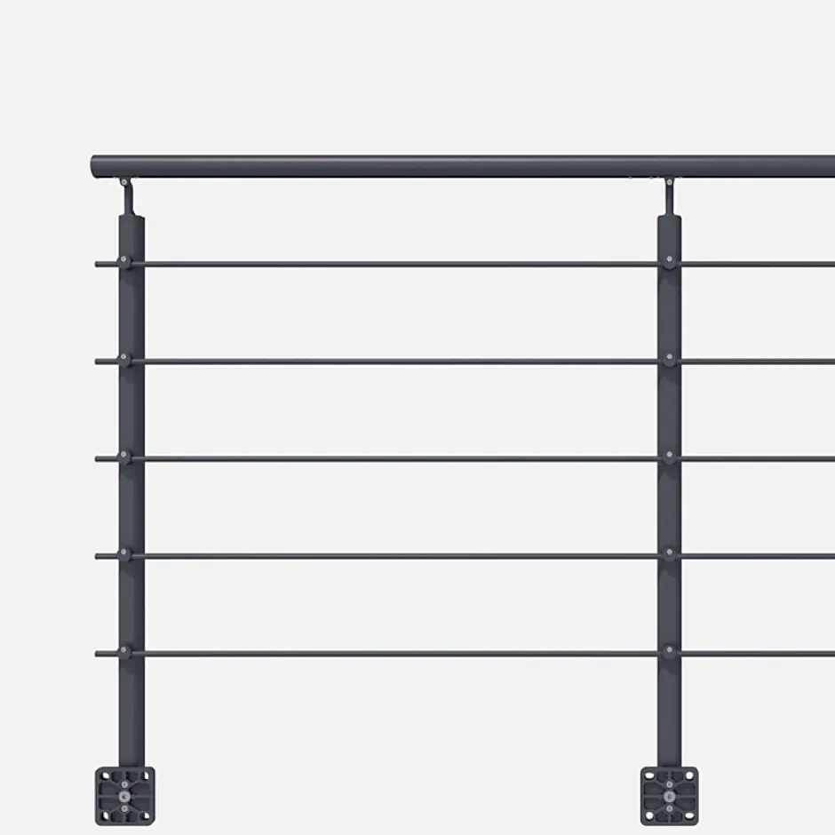 Kordo Kit garde-corps aluminium gris anthracite 2m pose latérale, Opalu