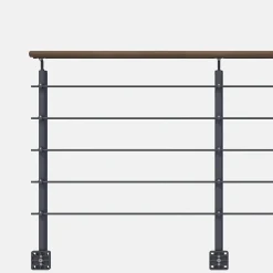 Kordo Kit garde-corps anthracite avec main courante Kebony 2m pose en applique, Opalu