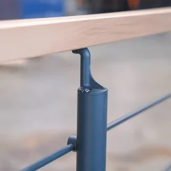 Kit garde-corps anthracite avec main courante hêtre 2m pose à plat, Opalu-Kordo Hot