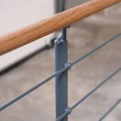 Kit garde-corps anthracite avec main courante Kebony 2m pose à plat, Opalu-Kordo Sale