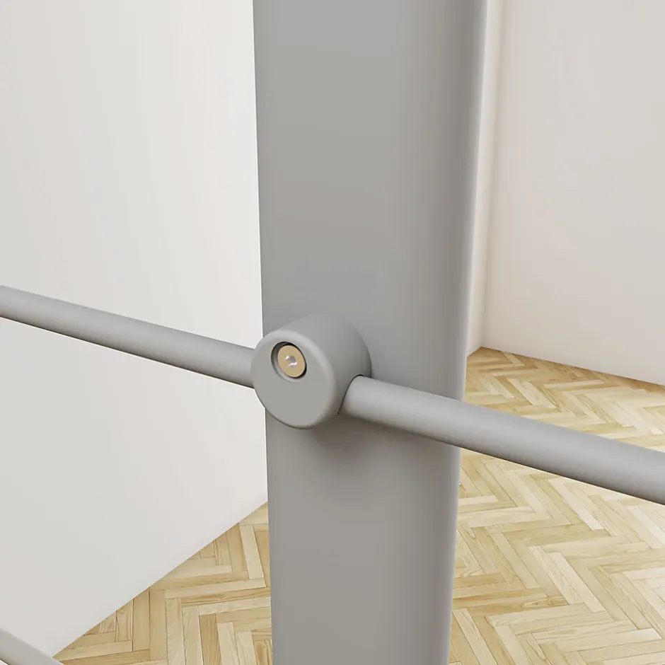 AICA Sanitaire Kit Garde-corps 1.5m alu argent avec 5 traverses et main courante - Pose suspendue et latérale - Intérieur et extérieur