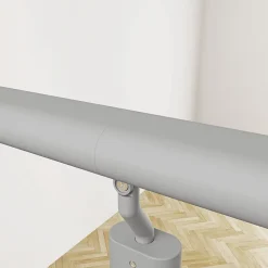 AICA Sanitaire Kit Garde-corps 1.5m alu argent avec 5 traverses et main courante - Pose suspendue et latérale - Intérieur et extérieur