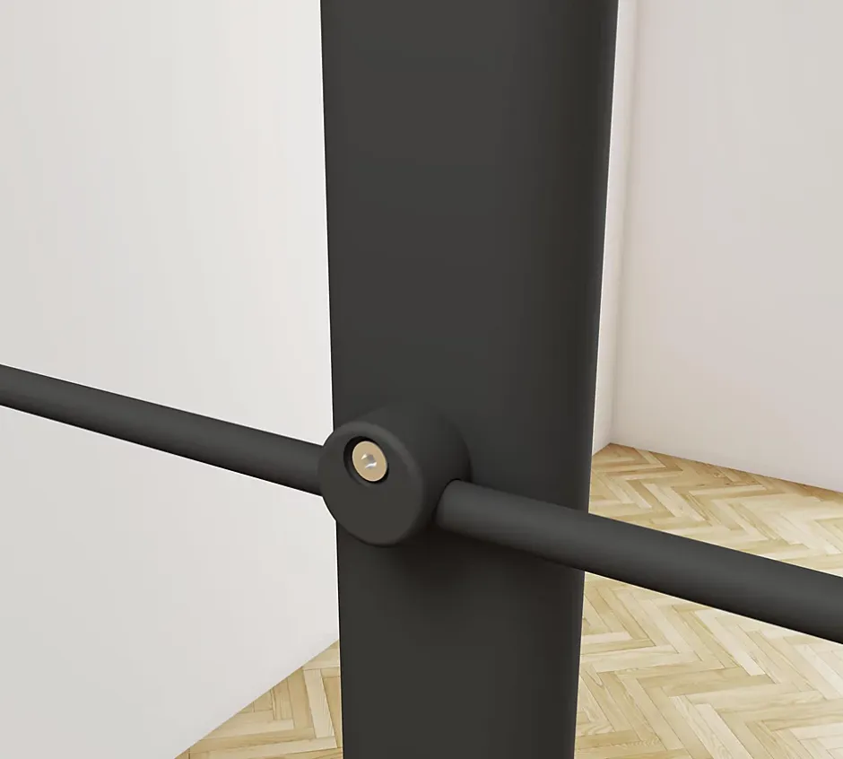 Kit Garde-corps 1m alu noir avec 5 traverses et main courante - Pose suspendue et latérale - Intérieur et extérieur-AICA Sanitaire Best