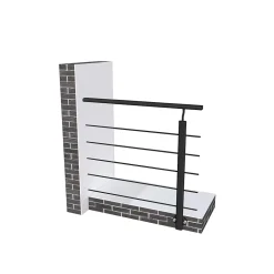 Kit Garde-corps 1m avec raccords muraux - Alu NOir - Pose suspendue et latérale - Pour usage intérieur et extérieur-AICA Sanitaire New