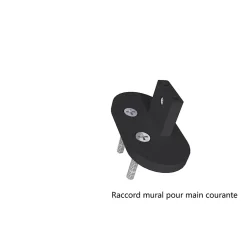 Kit Garde-corps 2m avec raccords muraux - Alu NOIR - Pose verticale à plat - Pour usage intérieur et extérieur-AICA Sanitaire Hot