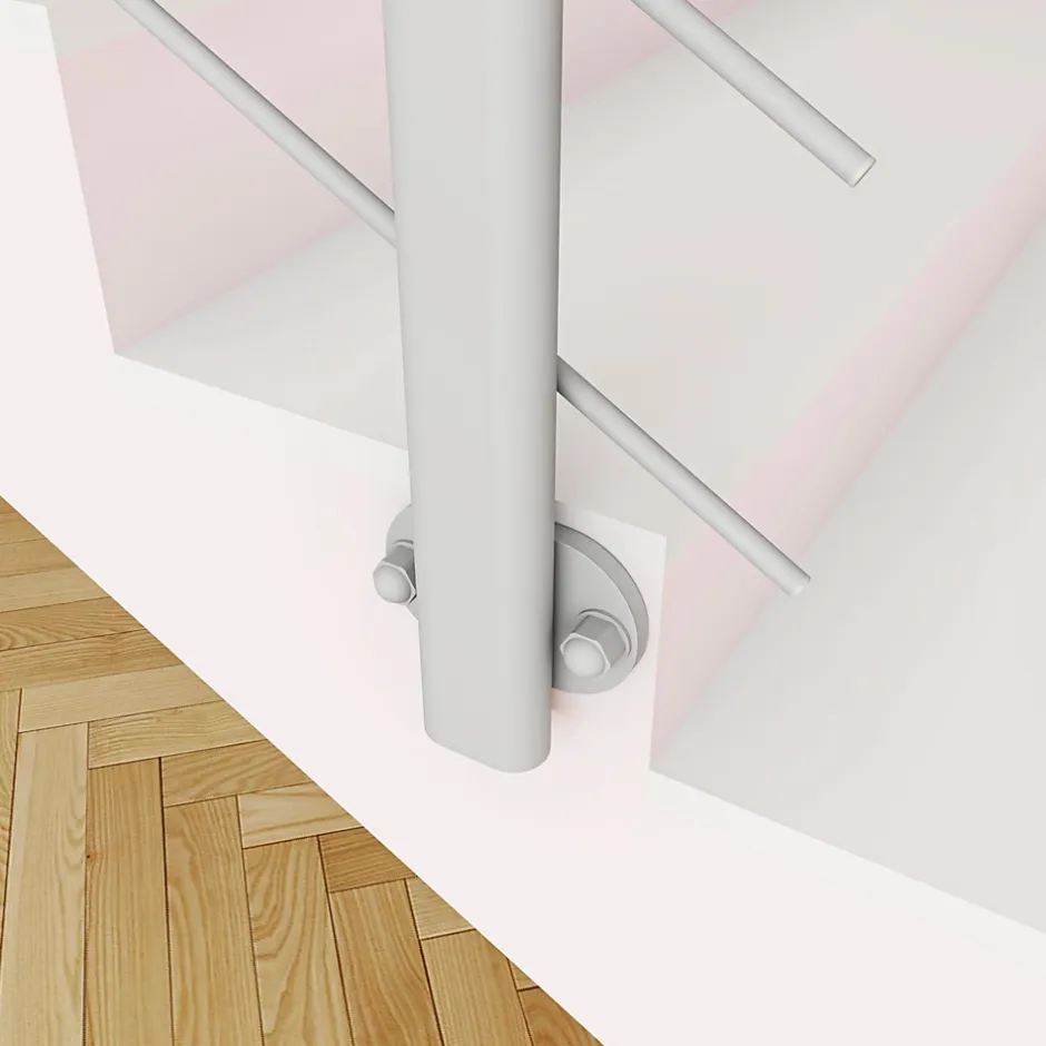 Kit Garde-corps 2ml garde-corps avec 5 traverses fixation latérale en aluminium Gris mat-Saniland