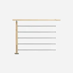 Kit garde-corps sapin 1m pose à plat, Graphit-Kordo New