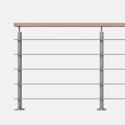 Kit garde-corps silver avec main courante hêtre 2m pose à plat, Opalu-Kordo Outlet