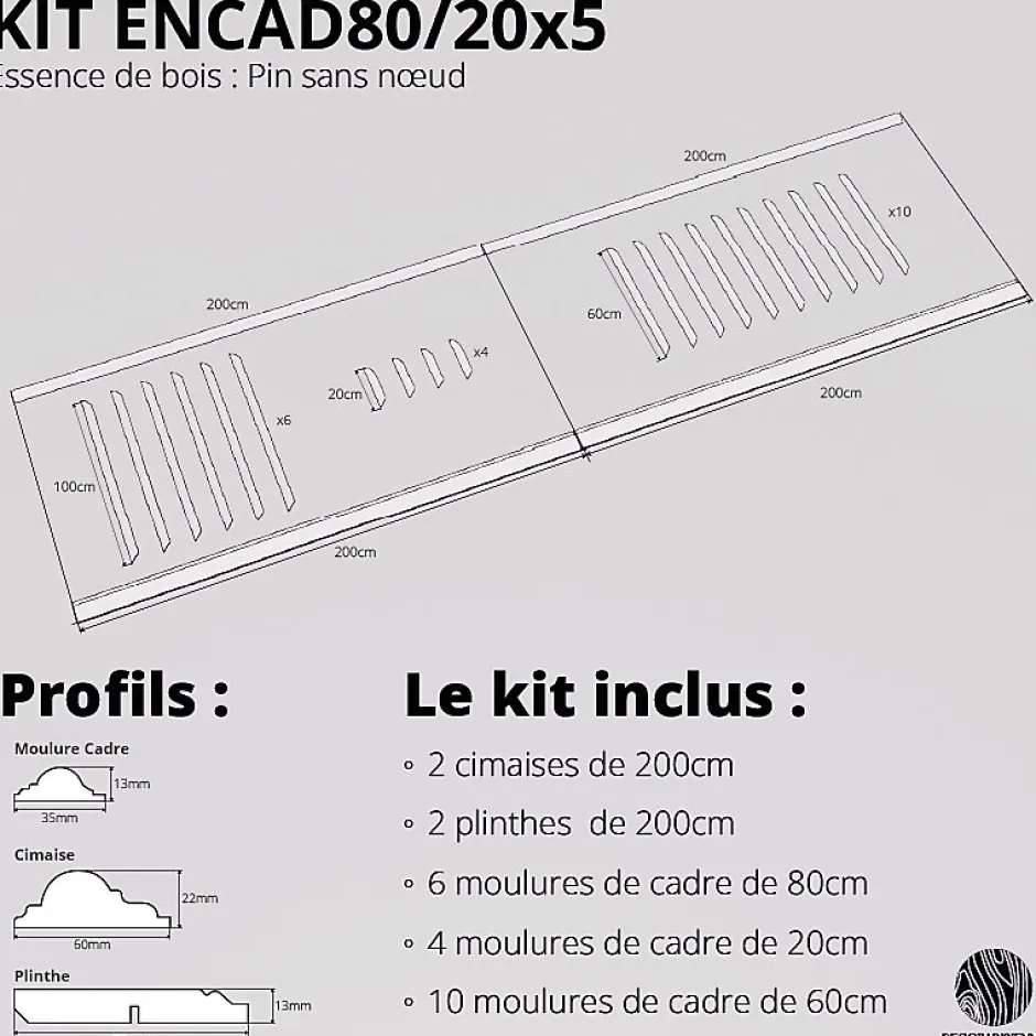Kit moulures murales décorative 400cm - Cimaises - Plinthes - Style Haussmannien - Encadrement a peindre - 24 pièces-Decoparisienne Best