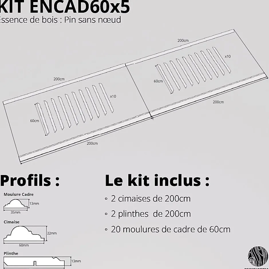 Kit moulures murales décorative 400cm - Cimaises - Plinthes - Style Haussmannien - Encadrement a peindre - 20 pièces-Decoparisienne Hot