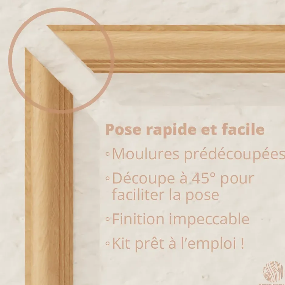 Decoparisienne Kit moulures murales décorative 400cm - Cimaises - Plinthes - Style Haussmannien - Encadrement a peindre - 16 pièces