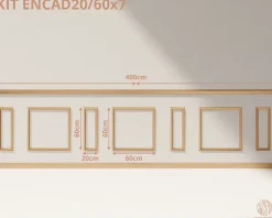 Decoparisienne Kit moulures murales décorative 400 cm - Cimaises - Plinthes - Style Haussmannien - Encadrement a peindre - 32 pièces