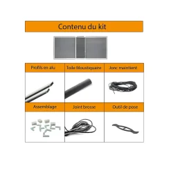Kit moustiquaire extensible H 70 cm x L 100 cm alu blanc sans perçage-Volet-Moustiquaire Sale